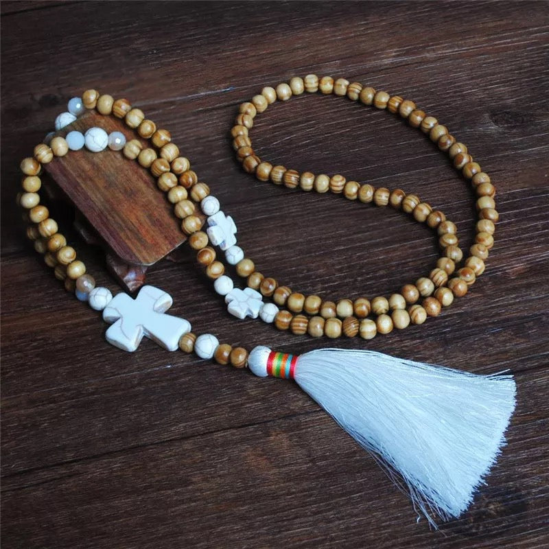 Long Bohemian Beaded necklace
