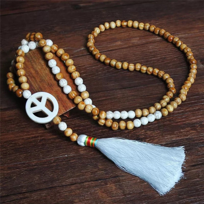 Long Bohemian Beaded necklace