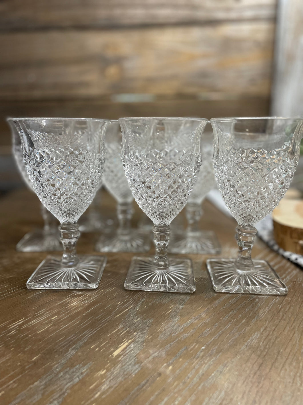 Vintage Glass Goblet Set of 8