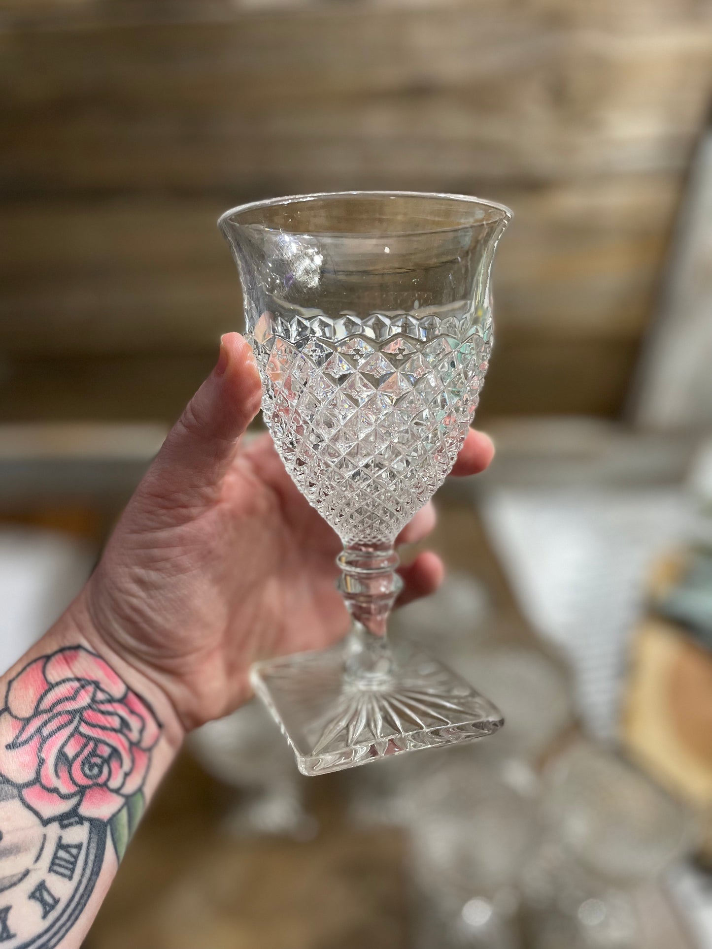 Vintage Glass Goblet Set of 8