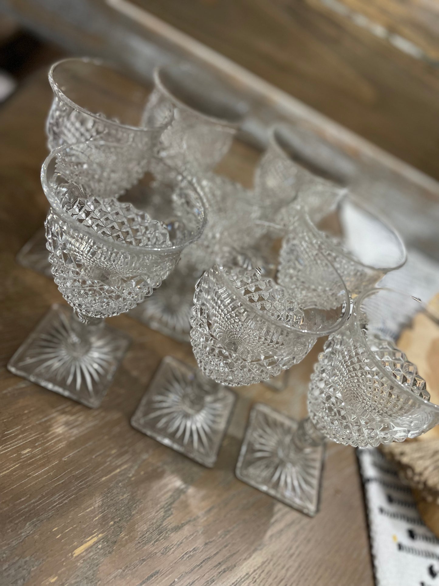 Vintage Glass Goblet Set of 8