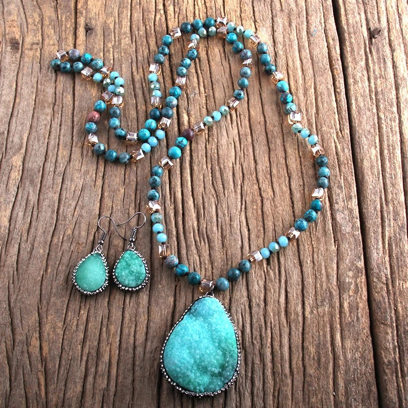 Boho Beaded Turquoise Set