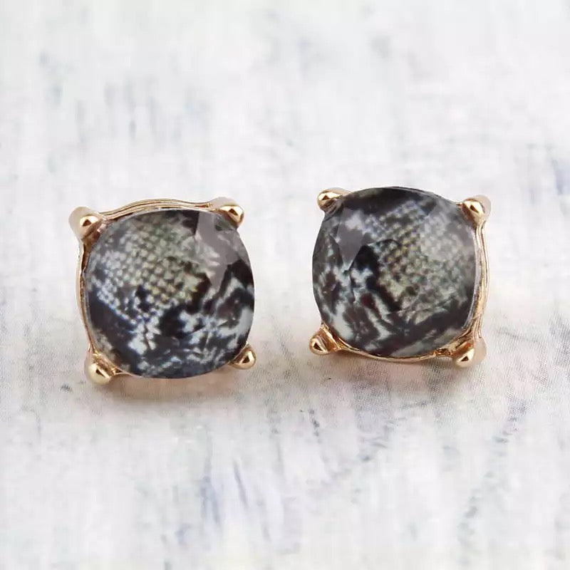 Animal Print Stud Earrings