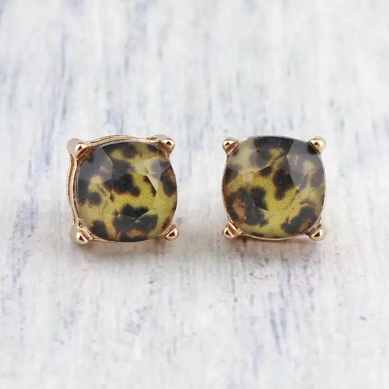 Animal Print Stud Earrings