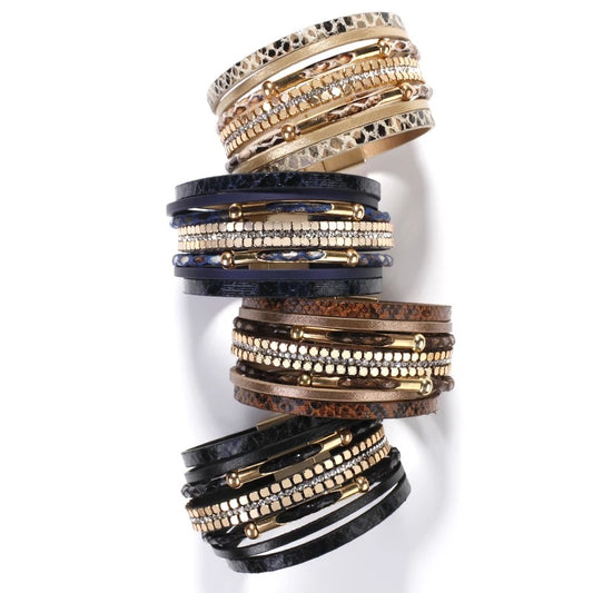 Multi-Layered Leather Bracelet