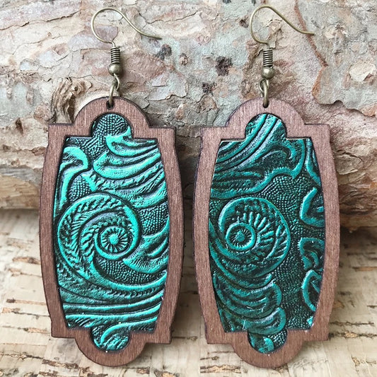 Embossed Leather Earrings