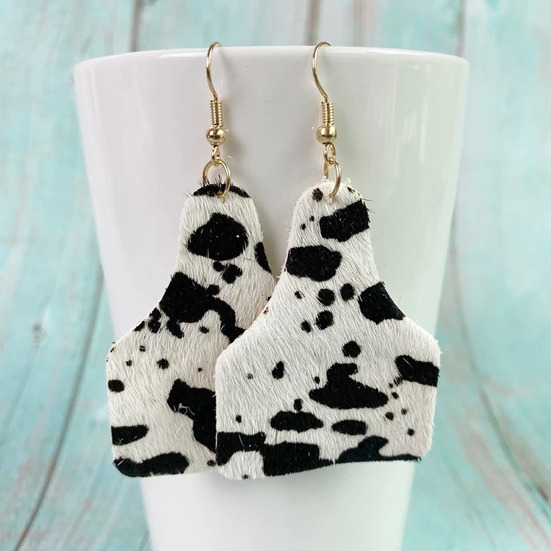 Cow Tag Earrings